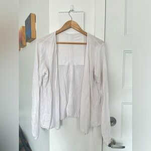 White 100% linen light shrug / cover up